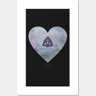 Triquetra Celtic Knot Heart Posters and Art